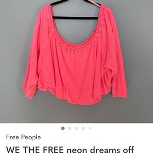 WE THE FREE neon dreams off shoulder oversized top size S